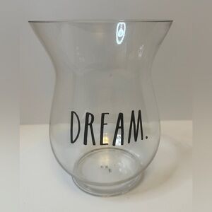 RAE DUNN DREAM Black Letters Stunning Large Clear Glass Vase